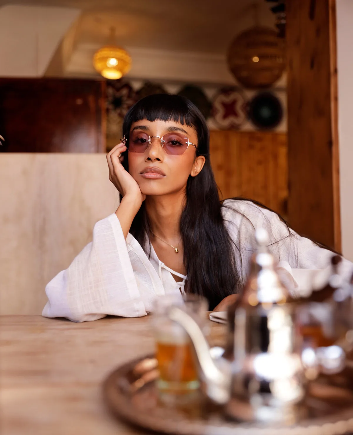 Sidraya Z001 | Rimless Luxury Sunglasses | Zillij® Morocco